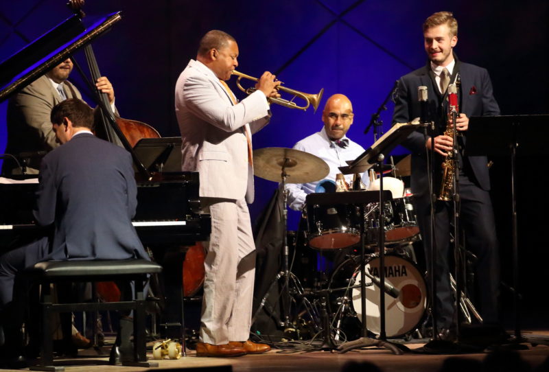 Wynton Marsalis Quintet and Ellis Marsalis Quintet at Tanglewood Sept. 1, 2018; Hilary Scott photo.