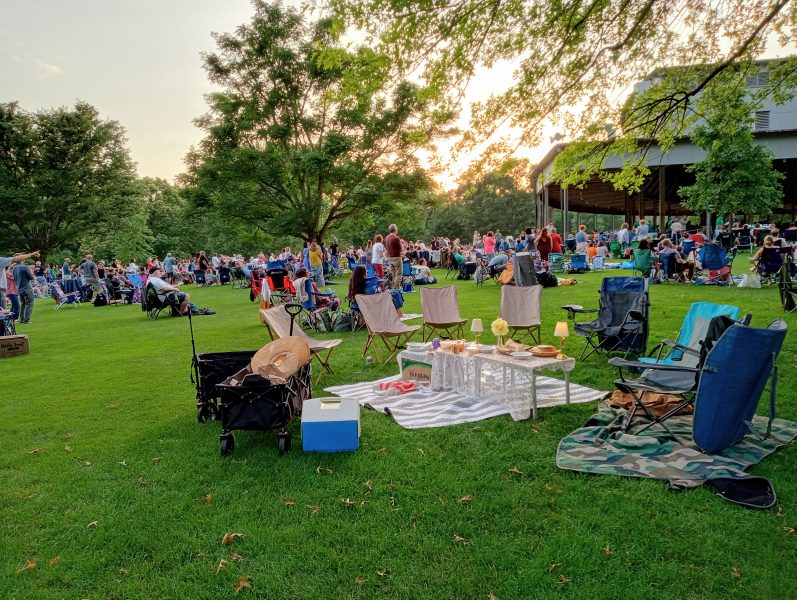 Twilight during Jon Baptiste concert at Tanglewood, June 28, 2025. Dave Read photo.