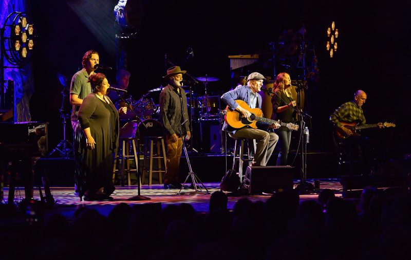 James Taylor and band at Tanglewood, July 3, 2025; Hilary Scott photo.