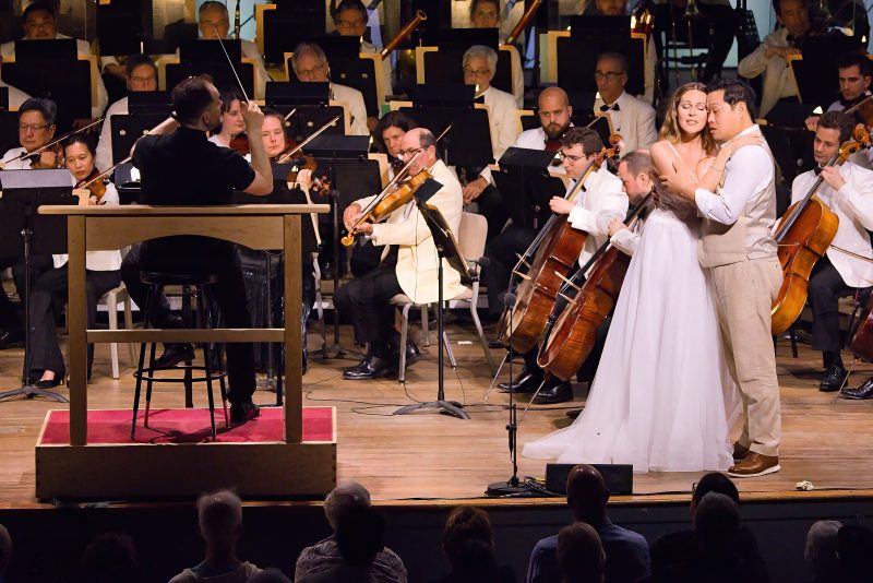 Kristine Opolais and SeokJong Baek in Tosca at Tanglewood, July 19, 2025; Hilary Scott photo.
