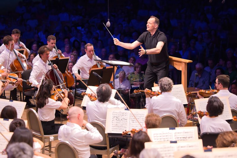 Andris Nelsons leads the BSO at Tanglewood, July 25, 2025; Hilary Scott photo.